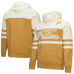 Philadelphia Phillies Mitchell & Ness Head Coach Pullover Hoodie - Tan/Cream - Mitchell & Ness Lifestyle