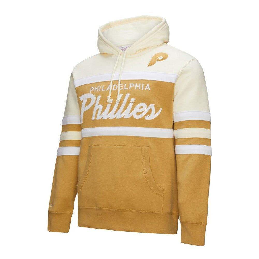 Philadelphia Phillies Mitchell & Ness Head Coach Pullover Hoodie - Tan/Cream - Mitchell & Ness Lifestyle