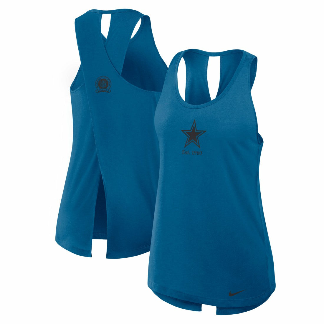Nike Dallas Cowboys Women's Glory Open-Back Crisscross Dri-FIT Tank Top Navy