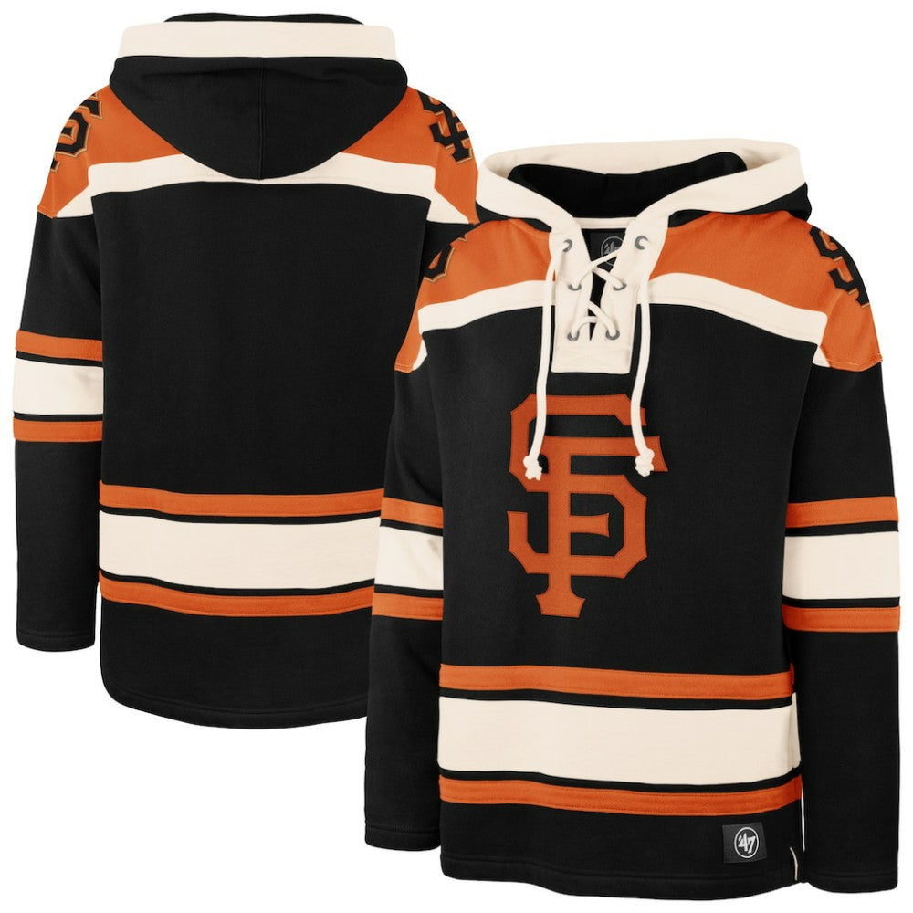 San Francisco Giants '47 Superior Lacer Pullover Hoodie - Black - 47 brand Lifestyle