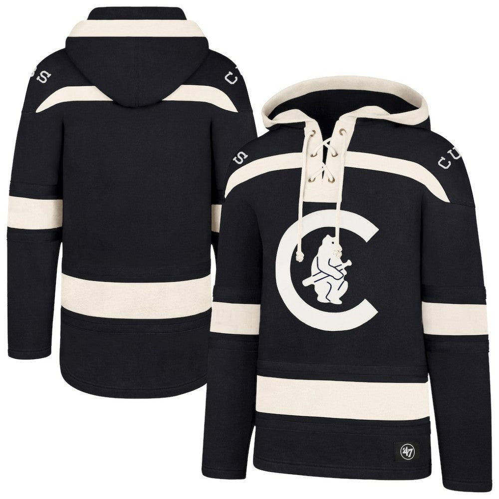 Chicago Cubs '47 Superior Lacer Pullover Hoodie - Navy - 47 brand Online