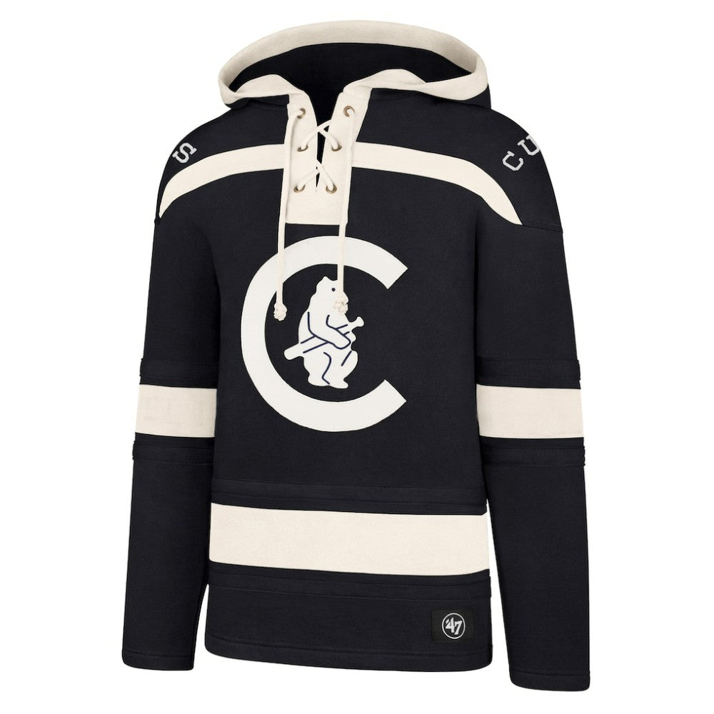 Chicago Cubs '47 Superior Lacer Pullover Hoodie - Navy - 47 brand Online