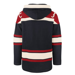 Atlanta Braves '47 Superior Lacer Pullover Hoodie - Navy - 47 brand on Sale