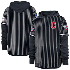 Cleveland Guardians '47 Pinstripe Double Header Pullover Hoodie - Navy - 47 brand Online