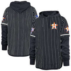 Houston Astros '47 Pinstripe Double Header Pullover Hoodie - Navy - 47 brand Discount