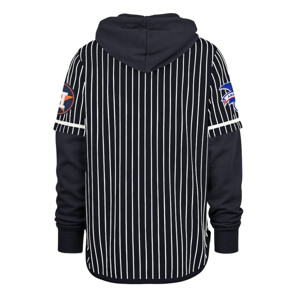 Houston Astros '47 Pinstripe Double Header Pullover Hoodie - Navy - 47 brand Discount