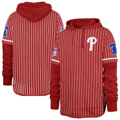 Philadelphia Phillies '47 Pinstripe Double Header Pullover Hoodie - Red - 47 brand Discount