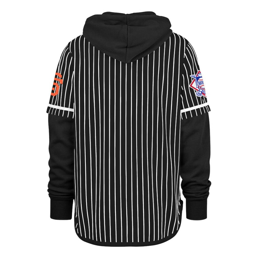 San Francisco Giants '47 Pinstripe Double Header Pullover Hoodie - Black - 47 brand Sale