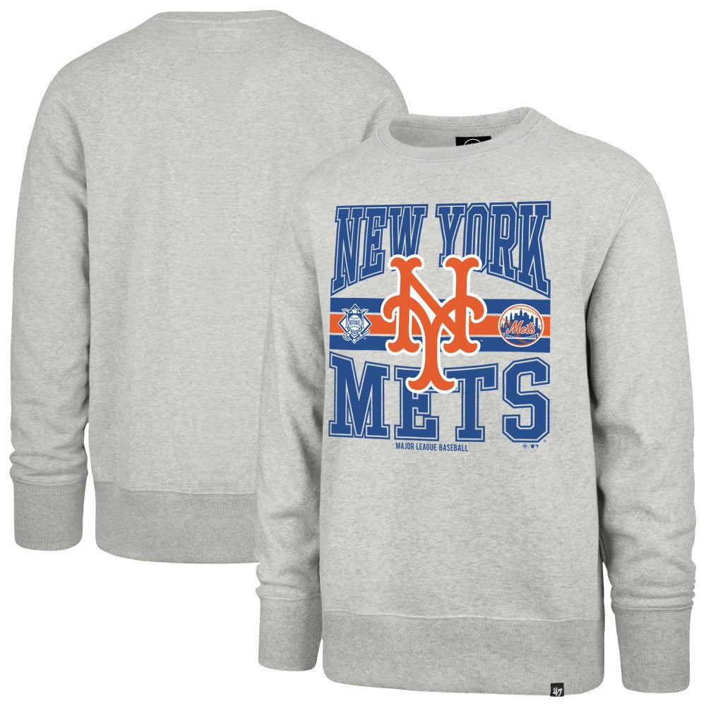 New York Mets '47 Letters Headline Pullover Sweatshirt - Gray - 47 brand Sale