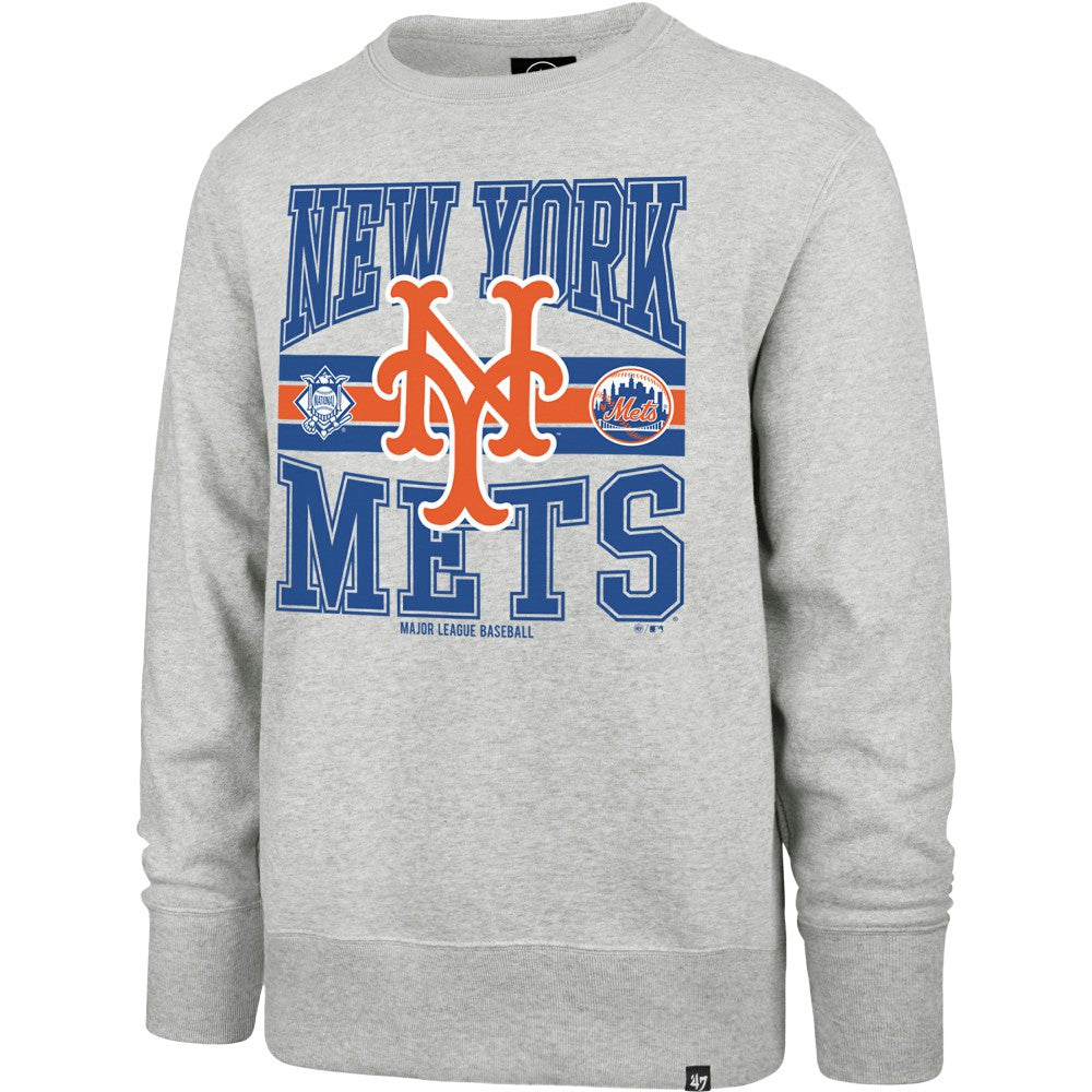 New York Mets '47 Letters Headline Pullover Sweatshirt - Gray - 47 brand Sale