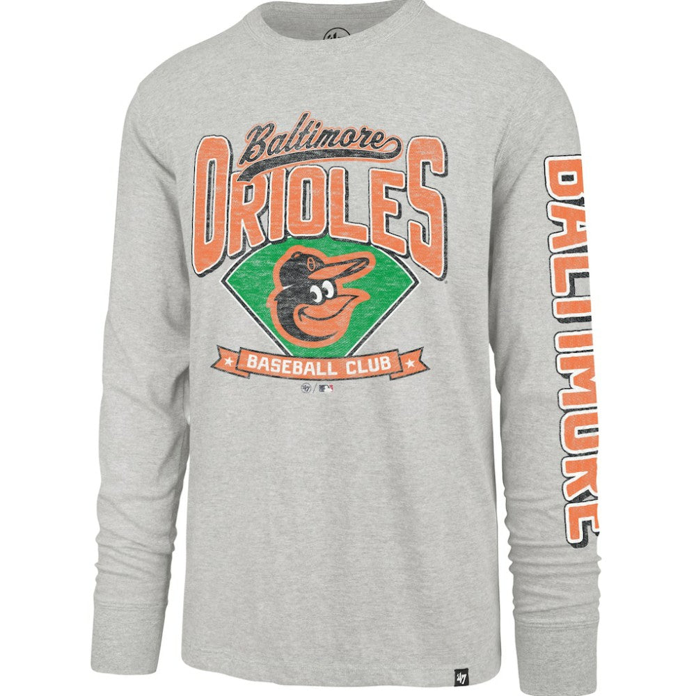 Baltimore Orioles '47 Fair Ball Franklin Long Sleeve T-Shirt - Gray - 47 brand on Sale