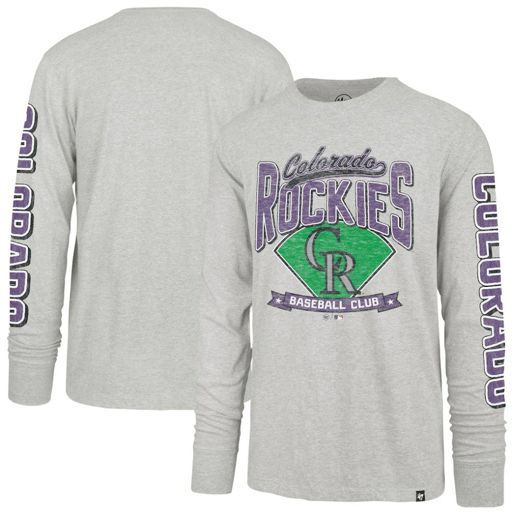 Colorado Rockies '47 Fair Ball Franklin Long Sleeve T-Shirt - Gray - 47 brand Online