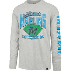 Miami Marlins '47 Fair Ball Franklin Long Sleeve T-Shirt - Gray - 47 brand on Sale