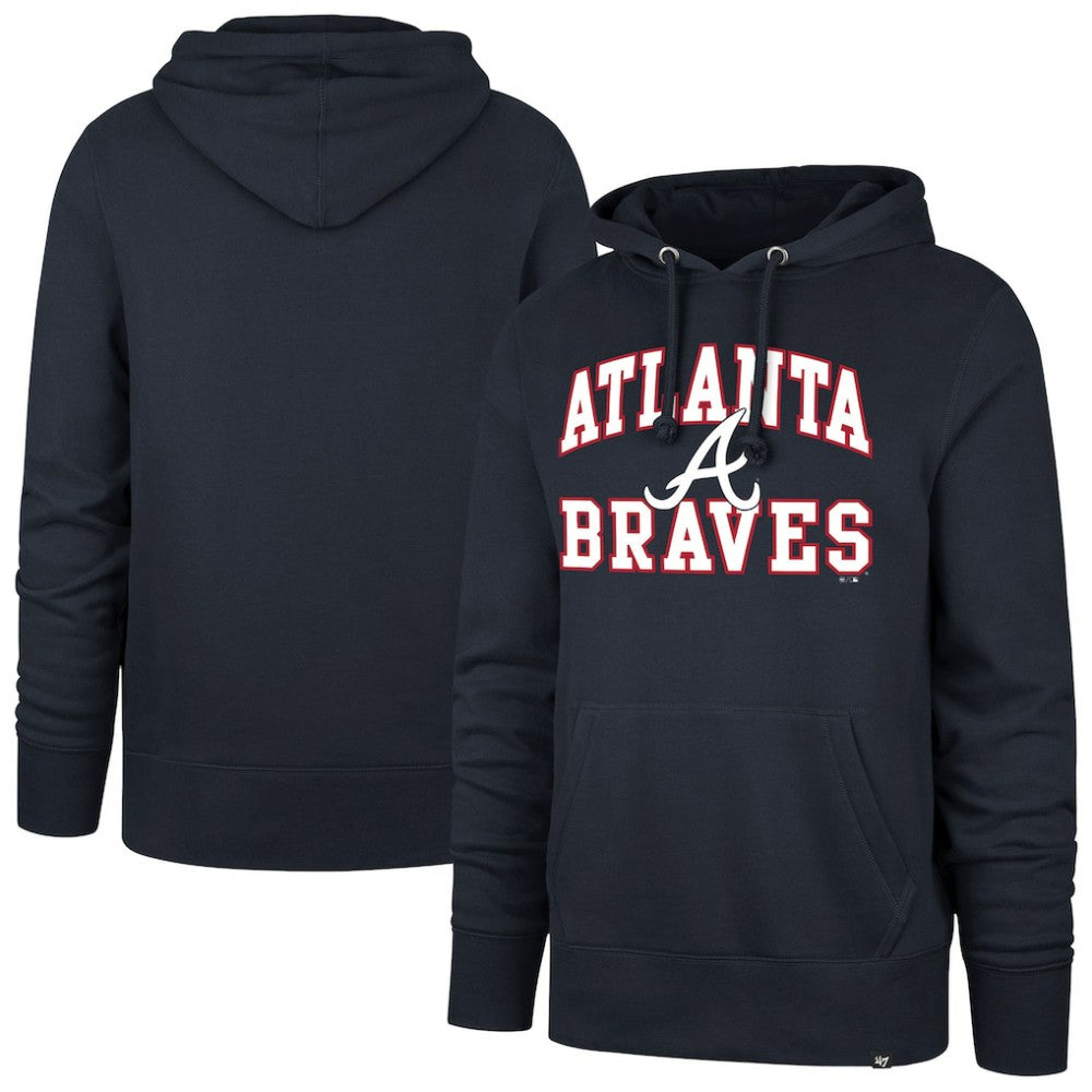 Atlanta Braves '47  Velocity Headline Pullover Hoodie - Navy - 47 brand on Sale