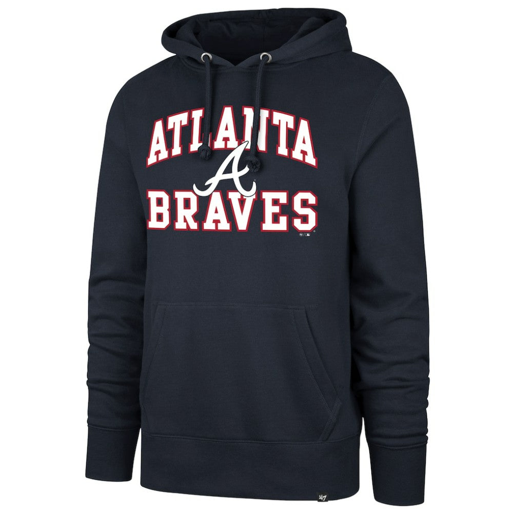 Atlanta Braves '47  Velocity Headline Pullover Hoodie - Navy - 47 brand on Sale