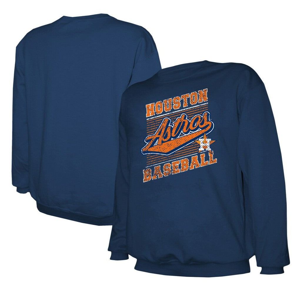 Houston Astros Stitches Lightweight Crew Sweatshirt - Navy - MLB Lifestyle