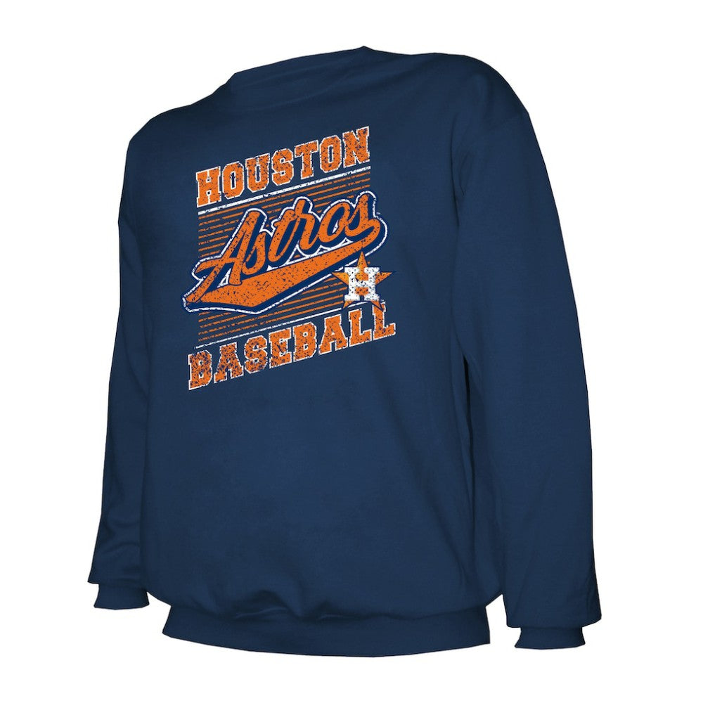 Houston Astros Stitches Lightweight Crew Sweatshirt - Navy - MLB Lifestyle