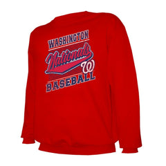 Washington Nationals Stitches Lightweight Crew Sweatshirt - Red - MLB Lifestyle