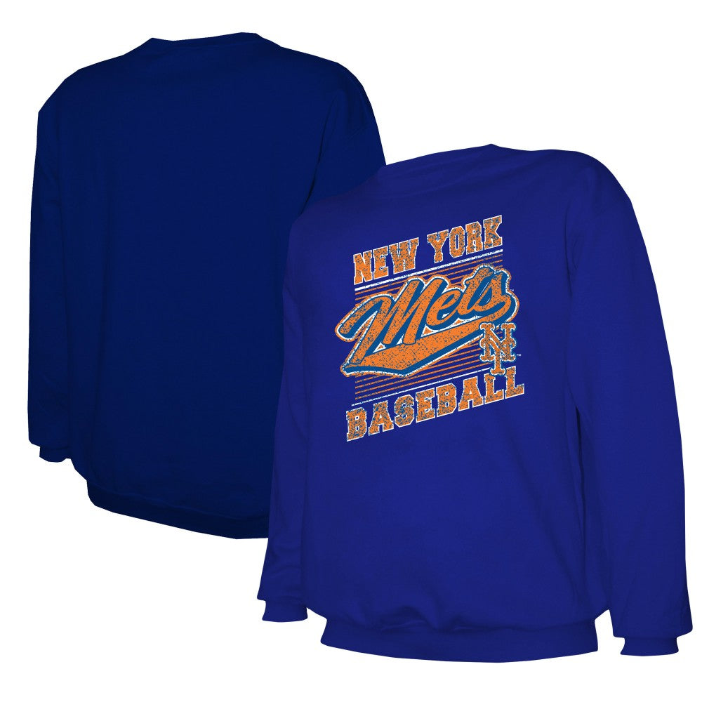 New York Mets Stitches Lightweight Crew Sweatshirt - Royal - MLB Lifestyle