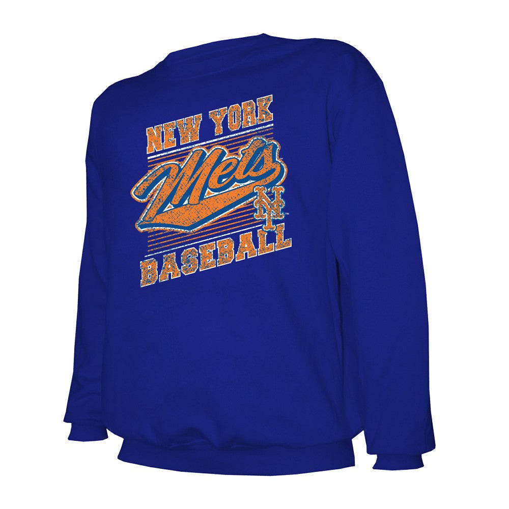 New York Mets Stitches Lightweight Crew Sweatshirt - Royal - MLB Lifestyle