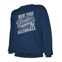 New York Yankees Stitches Lightweight Crew Sweatshirt - Navy - MLB Lifestyle