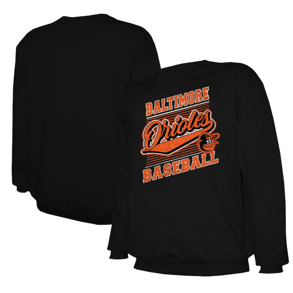 Baltimore Orioles Stitches Lightweight Crew Sweatshirt - Black - MLB Discount
