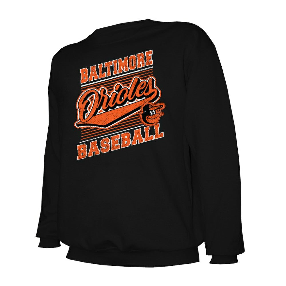Baltimore Orioles Stitches Lightweight Crew Sweatshirt - Black - MLB Discount