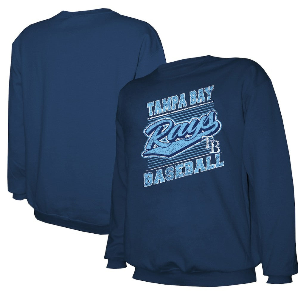 Tampa Bay Rays Stitches Lightweight Crew Sweatshirt - Navy - MLB Lifestyle