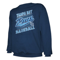 Tampa Bay Rays Stitches Lightweight Crew Sweatshirt - Navy - MLB Lifestyle
