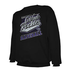 Colorado Rockies Stitches Lightweight Crew Sweatshirt - Black - MLB Discount