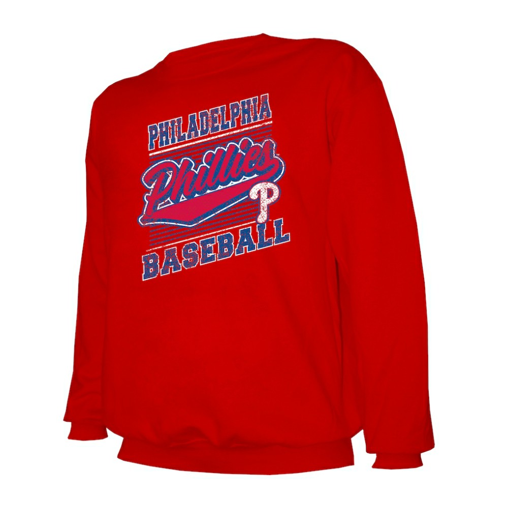 Philadelphia Phillies Stitches Lightweight Crew Sweatshirt - Red - MLB on Sale