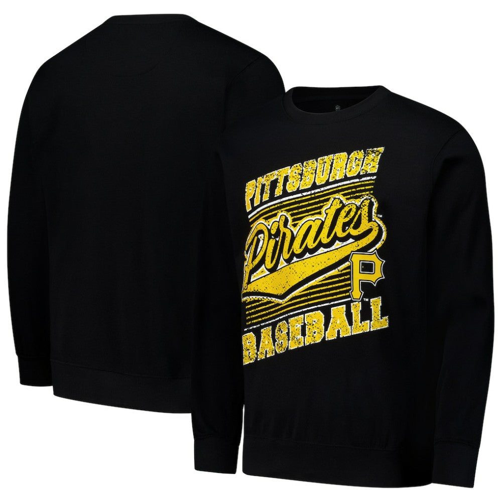 Pittsburgh Pirates Stitches Lightweight Crew Sweatshirt - Black - MLB Lifestyle