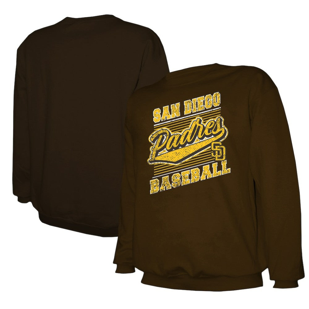 San Diego Padres Stitches Lightweight Crew Sweatshirt - Brown - MLB Lifestyle