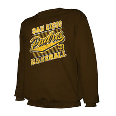 San Diego Padres Stitches Lightweight Crew Sweatshirt - Brown - MLB Lifestyle