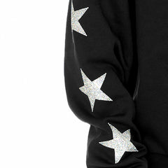 Denver Broncos Gameday Couture Women's Rhinestone Star Sleeve Settle the Score Oversized Tri-Blend Pullover Black