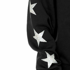Atlanta Falcons Gameday Couture Women's Rhinestone Star Sleeve Settle the Score Oversized Tri-Blend Pullover Black