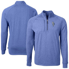 Kansas City Royals Cutter & Buck Adapt Eco Knit Heather Quarter-Zip Pullover Top - Heather Blue - MLB on Sale