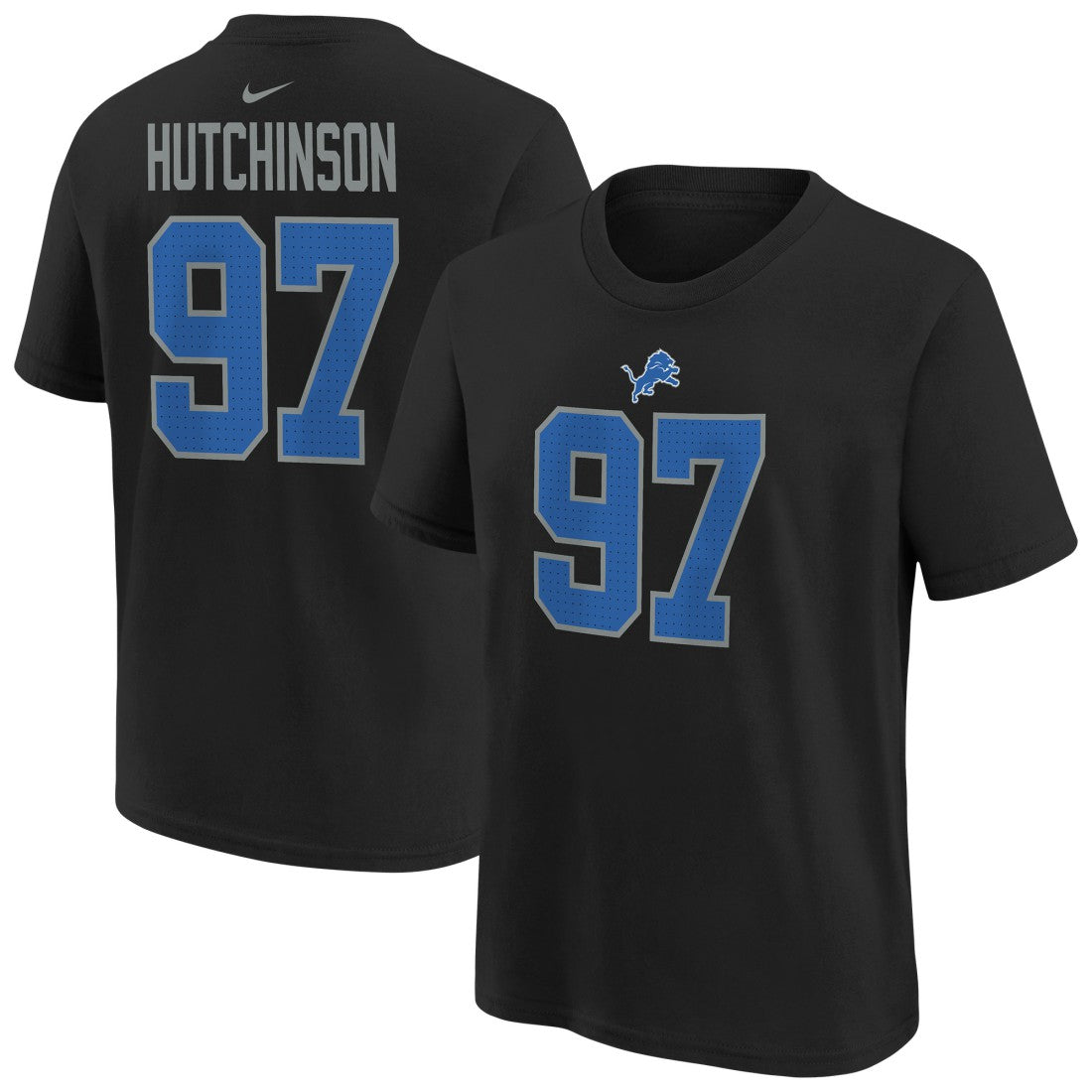 Nike Aidan Hutchinson Detroit Lions Player Name & Number T-Shirt Black