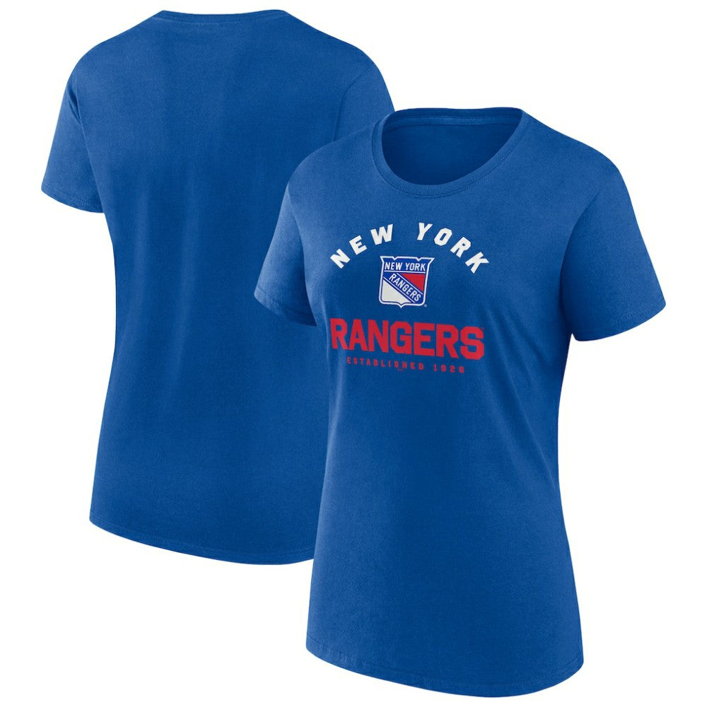New York Rangers Logo Athletic Women's Unrivaled T-Shirt - Blue - NHL 202179615