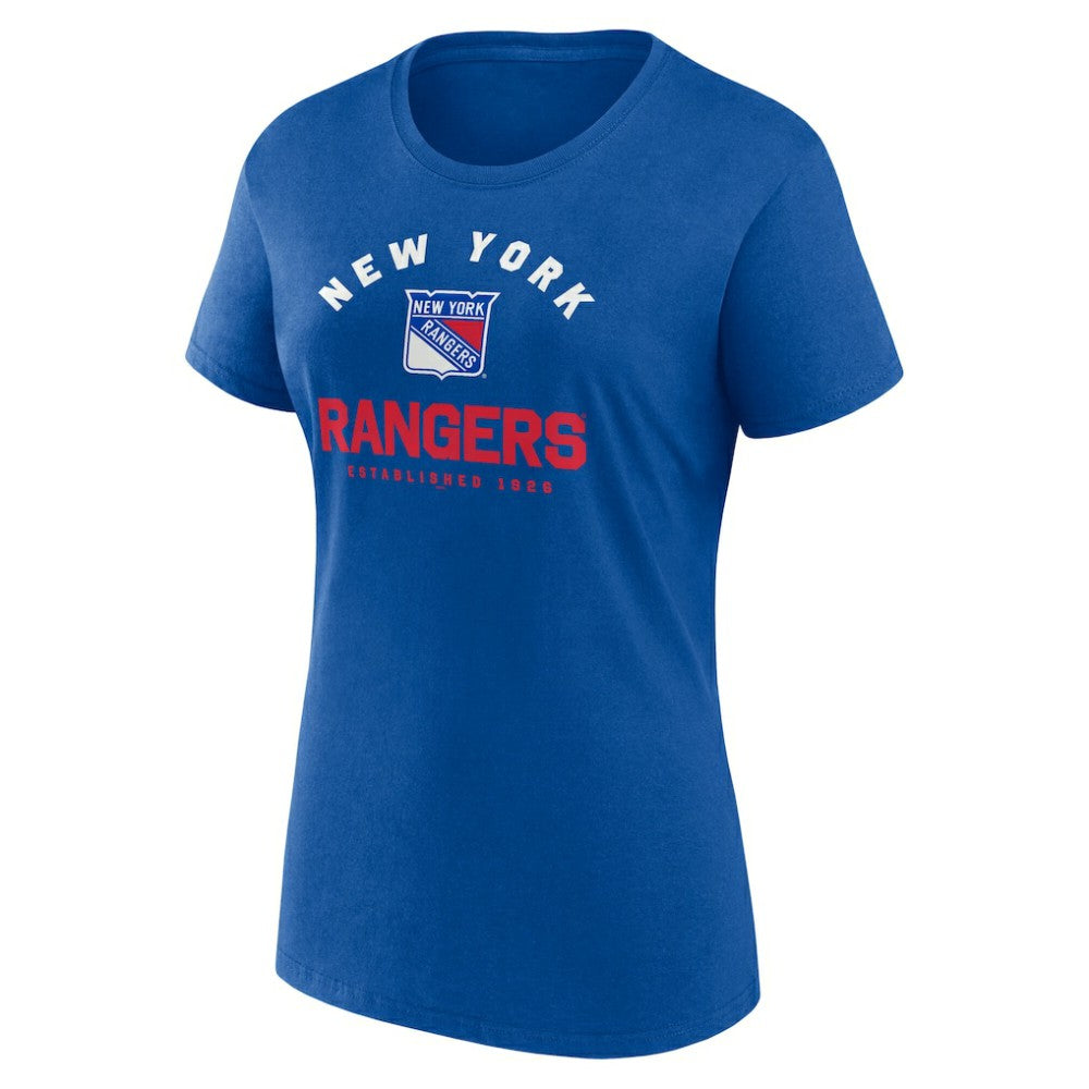 New York Rangers Logo Athletic Women's Unrivaled T-Shirt - Blue - NHL 202179615