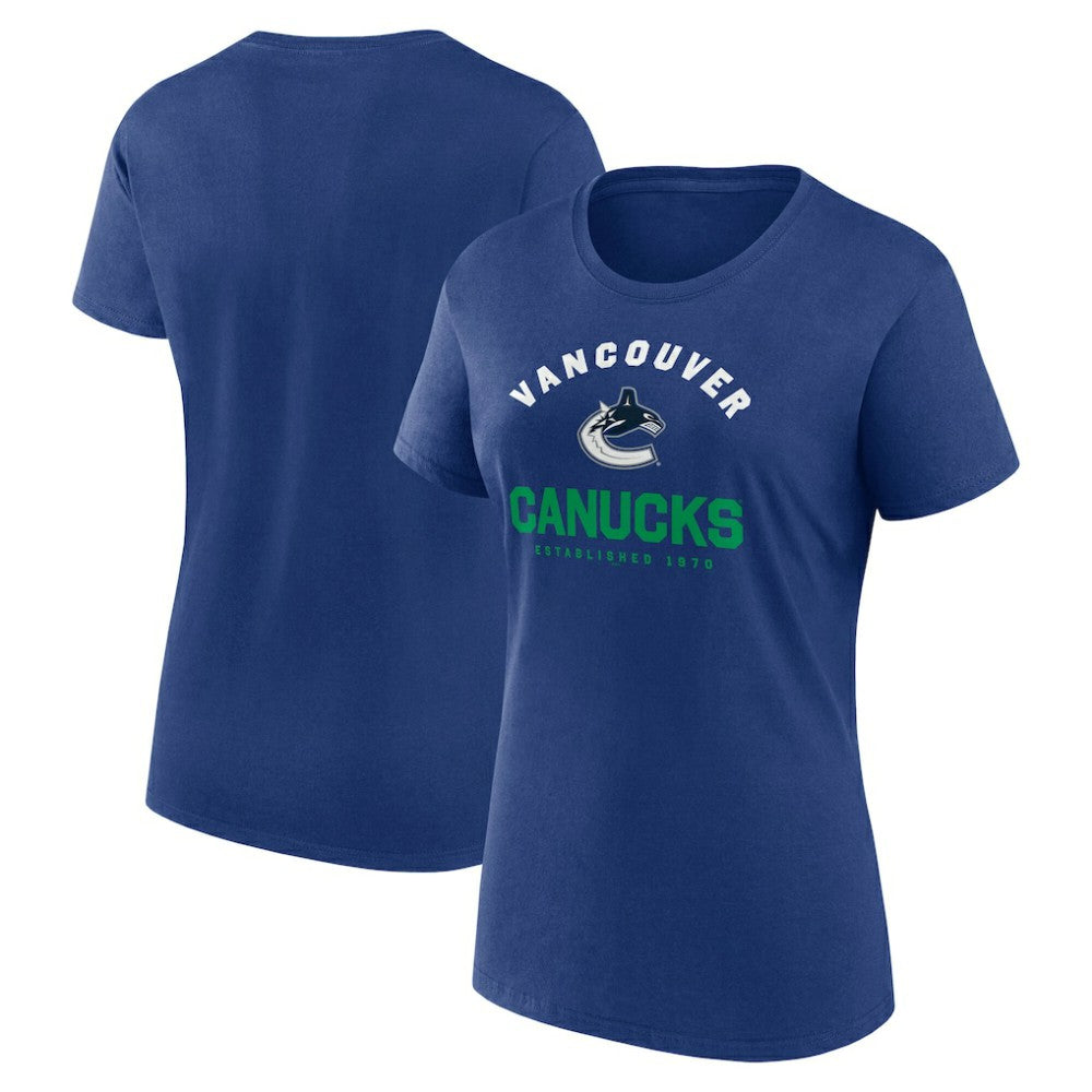 Vancouver Canucks Logo Athletic Women's Unrivaled T-Shirt - Blue - NHL 202179622
