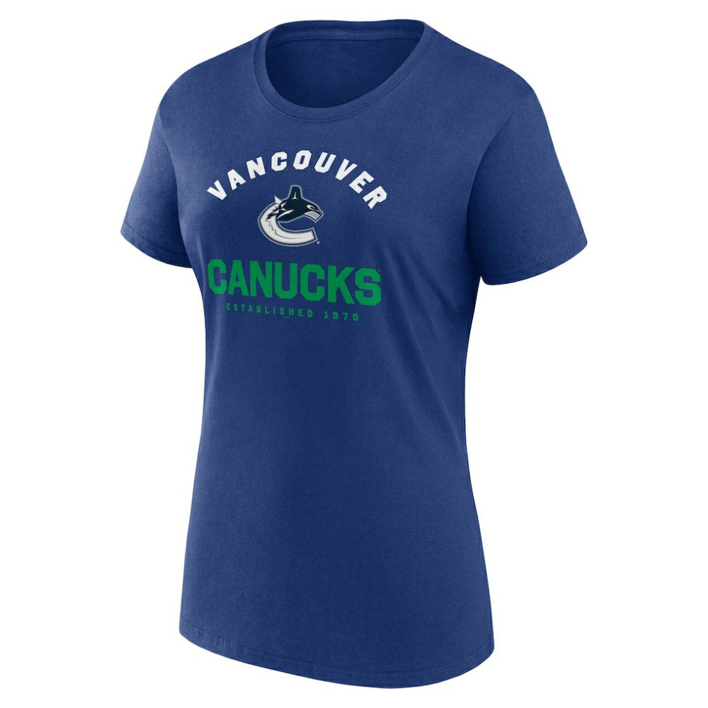 Vancouver Canucks Logo Athletic Women's Unrivaled T-Shirt - Blue - NHL 202179622