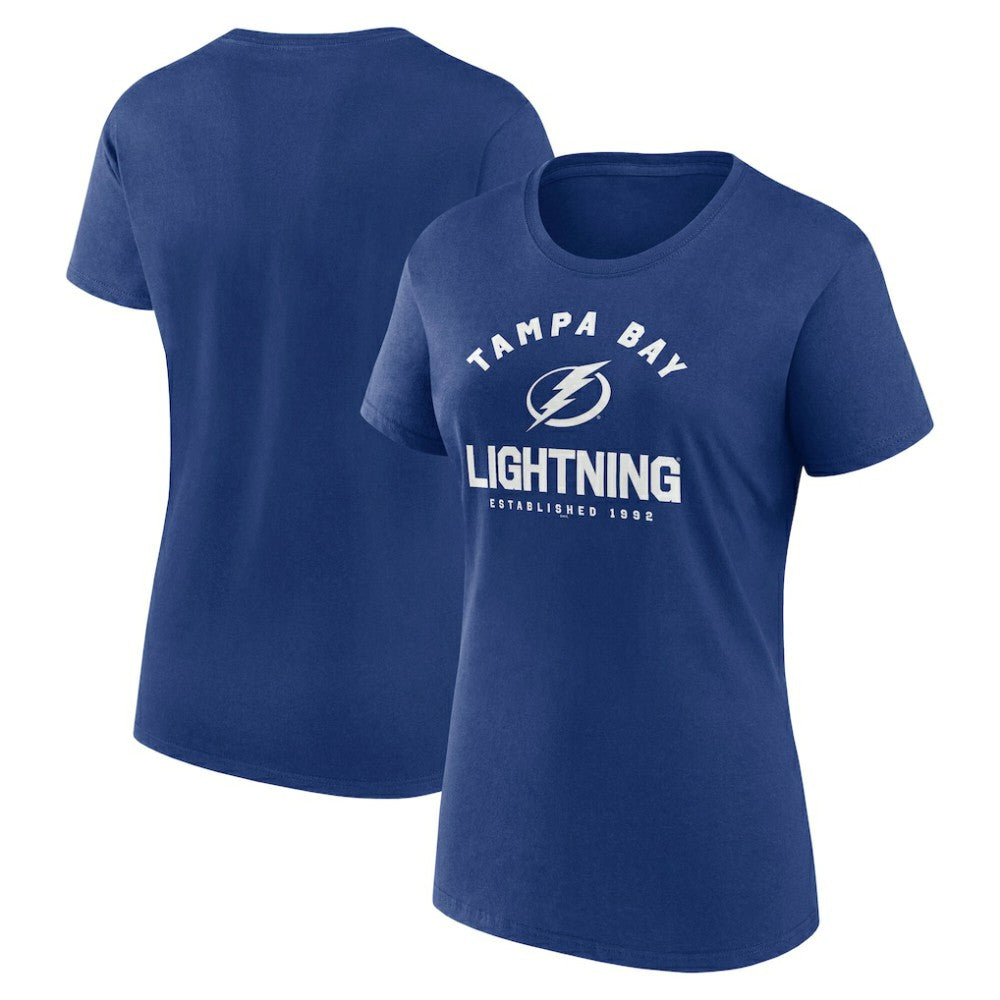 Tampa Bay Lightning Logo Athletic Women's Unrivaled T-Shirt - Blue - NHL 202179624