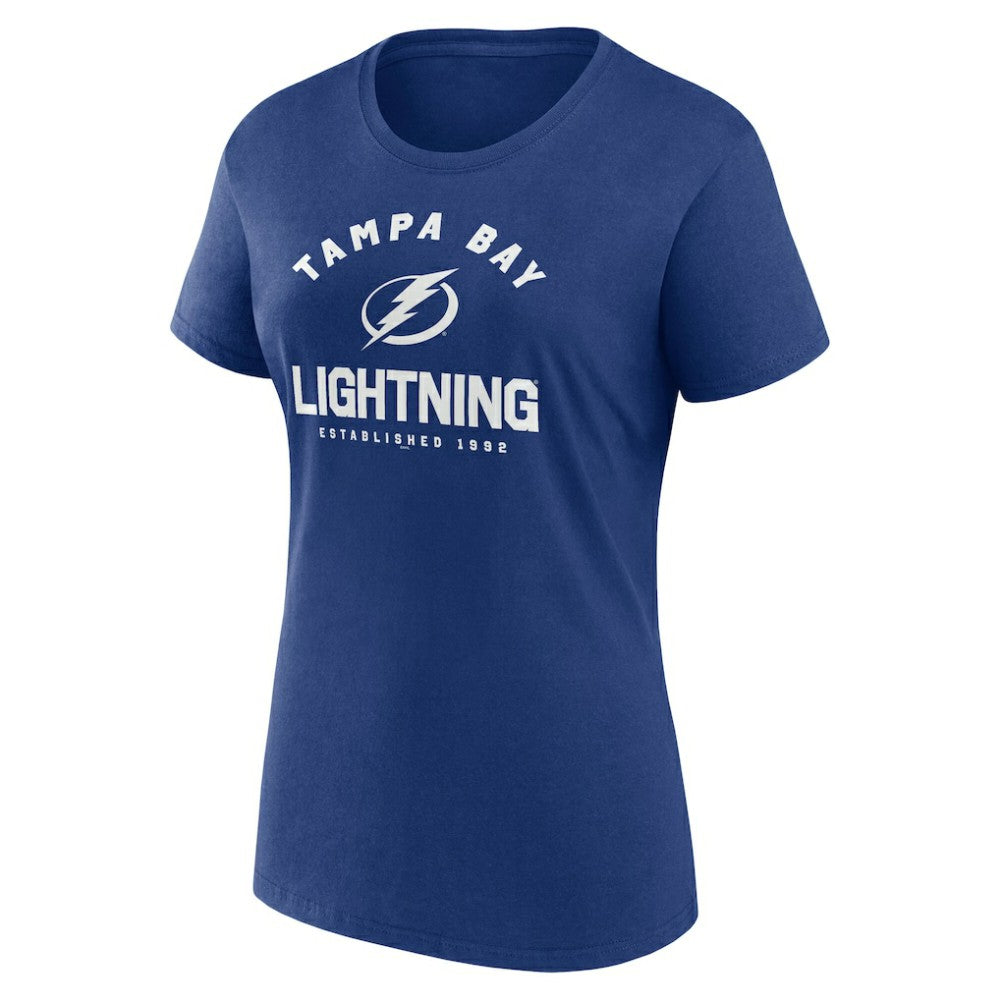 Tampa Bay Lightning Logo Athletic Women's Unrivaled T-Shirt - Blue - NHL 202179624