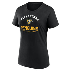 Pittsburgh Penguins Logo Athletic Women's Unrivaled T-Shirt - Black - NHL 202179625