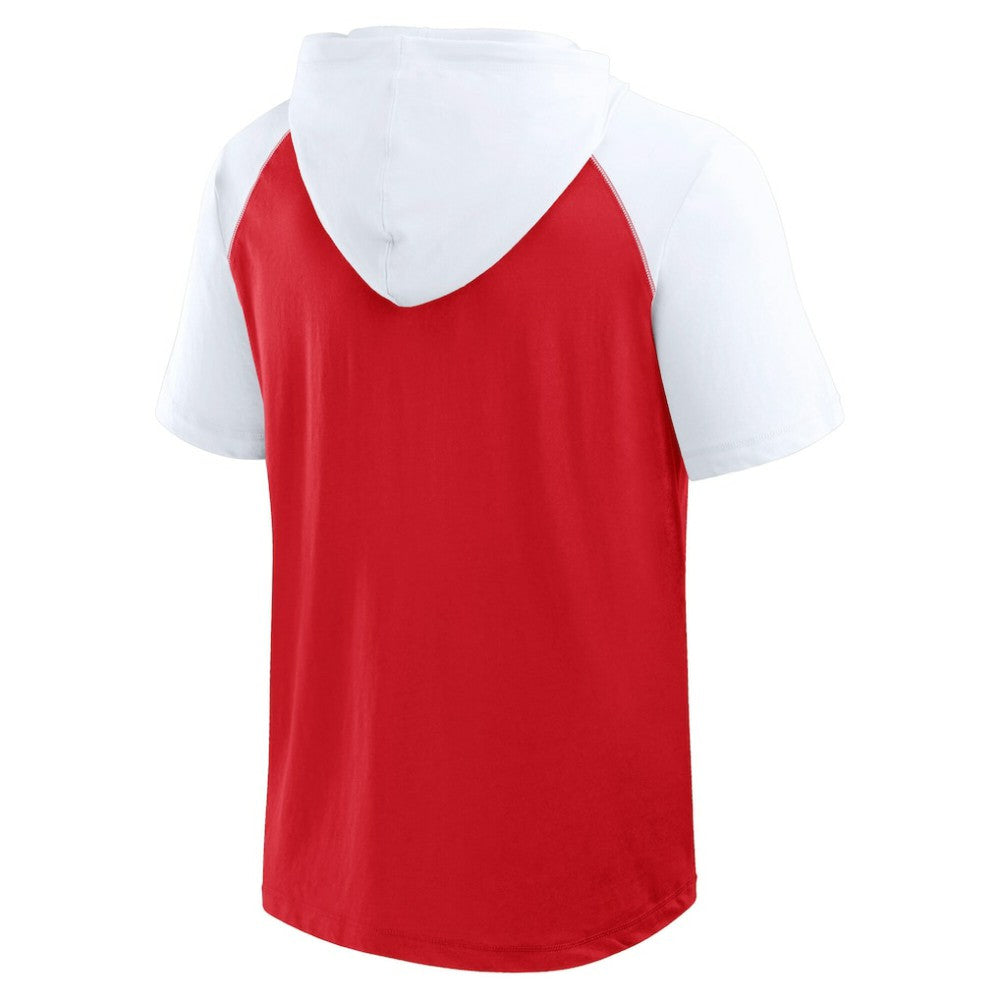 Detroit Red Wings Logo Athletic Prime Raglan Short Sleeve Pullover Hoodie - Red - NHL 202179725