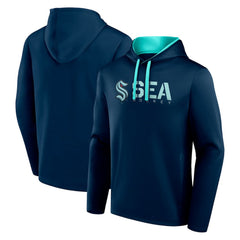 Seattle Kraken Logo Athletic Head Start Pullover Hoodie - Navy - NHL 202179732