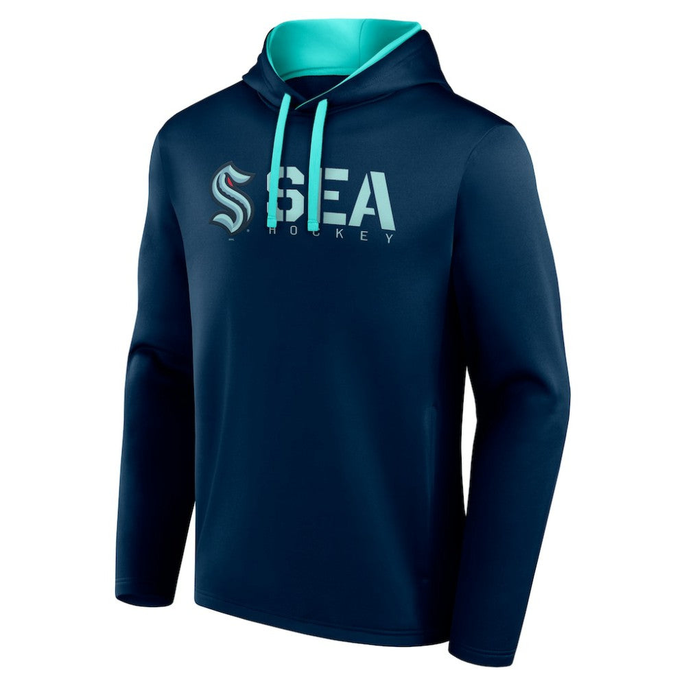 Seattle Kraken Logo Athletic Head Start Pullover Hoodie - Navy - NHL 202179732