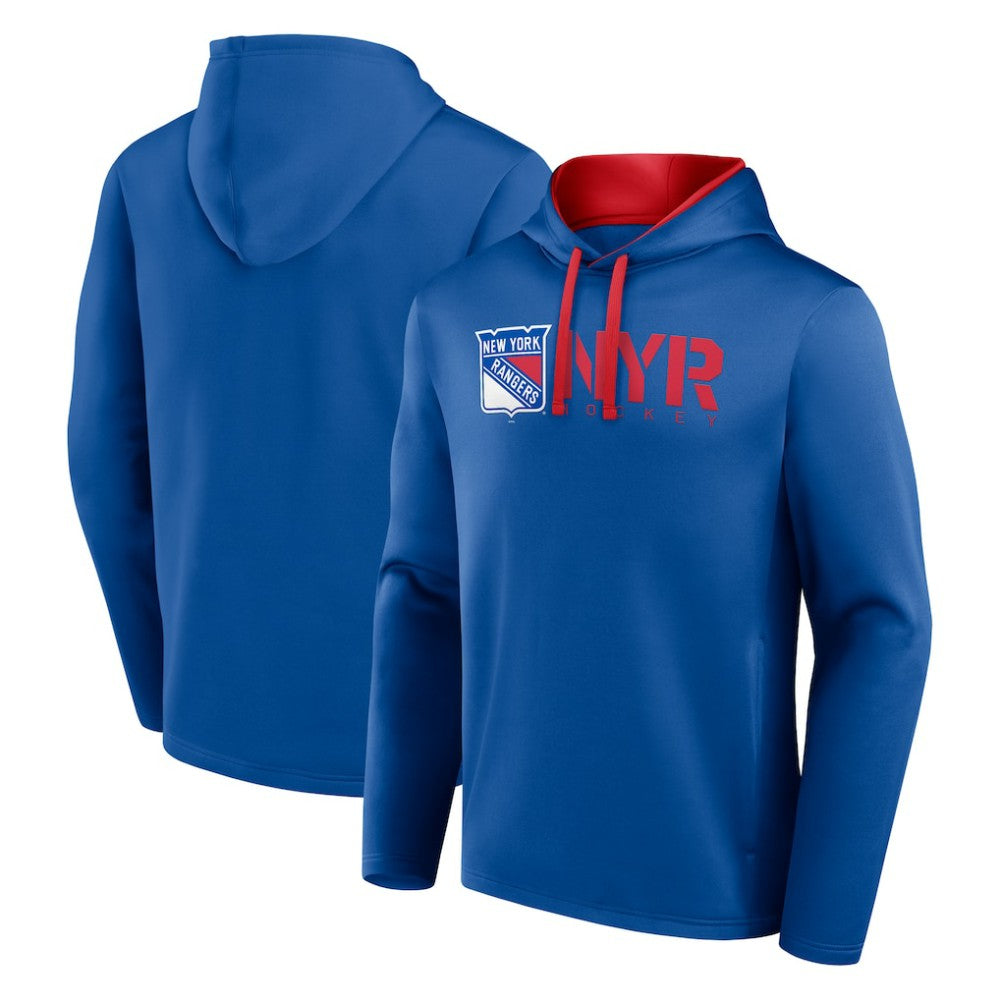 New York Rangers Logo Athletic Head Start Pullover Hoodie - Blue - NHL 202179735