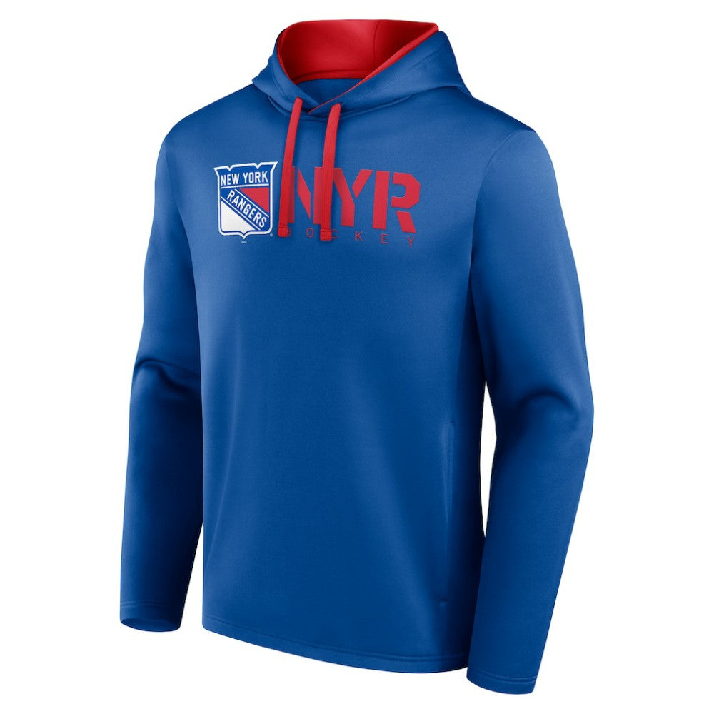 New York Rangers Logo Athletic Head Start Pullover Hoodie - Blue - NHL 202179735